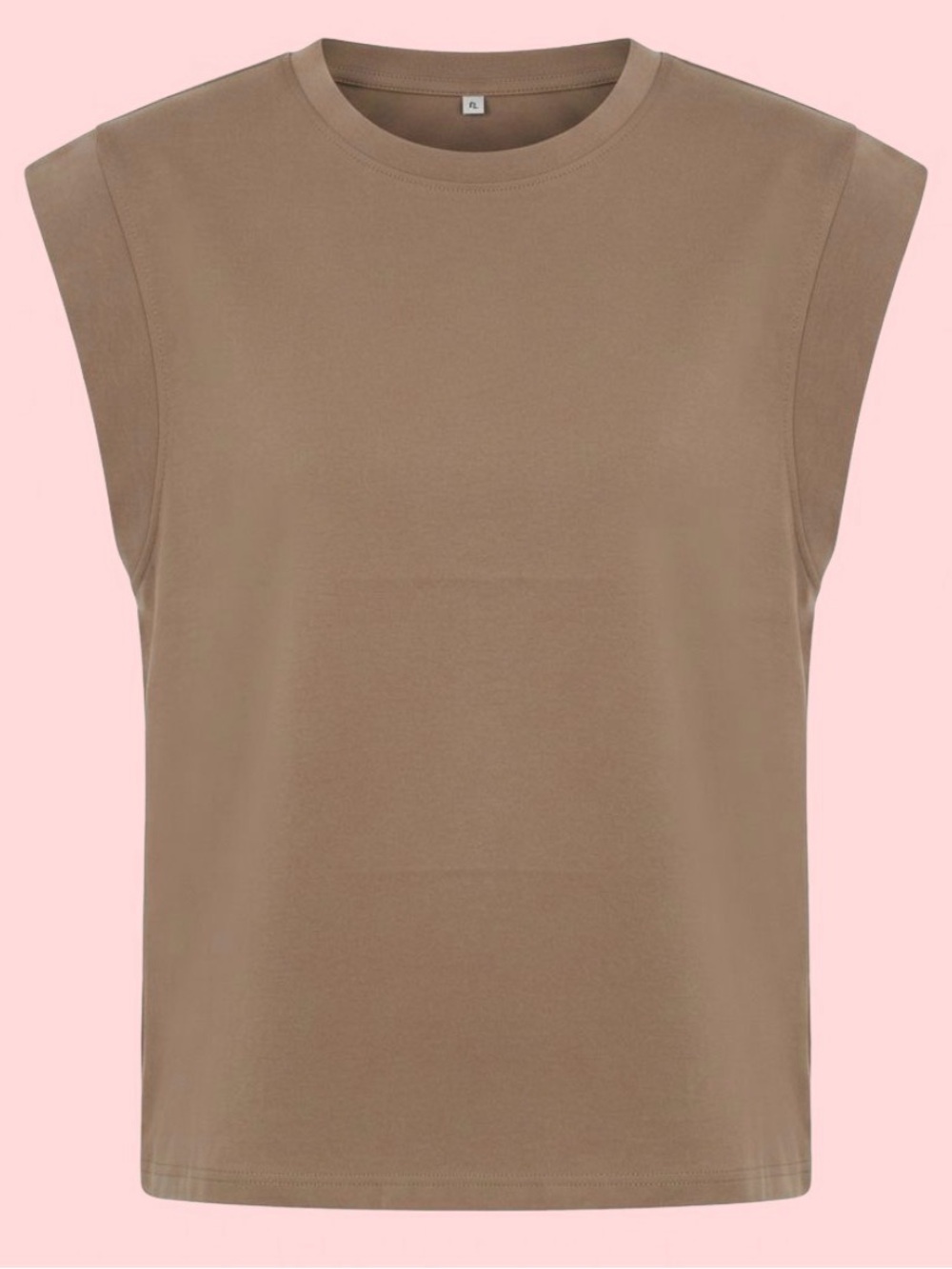 Sculptural Draped Cap Sleeve Muscle Tee | Mocha Brown | Spacecore XL Unisex